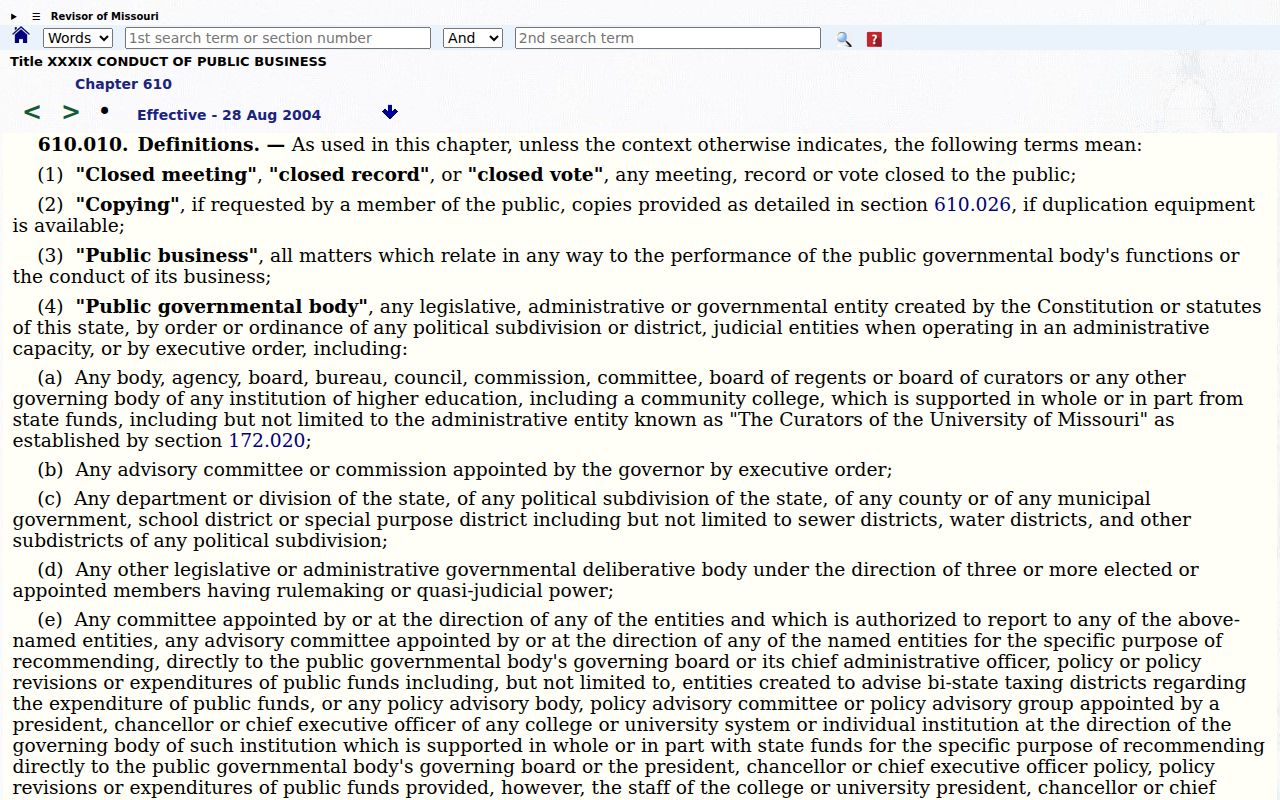 Putnam County court records and Missouri Sunshine Law access guidance